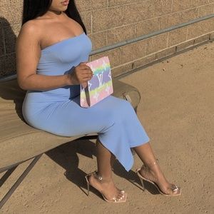 Blue tube dress